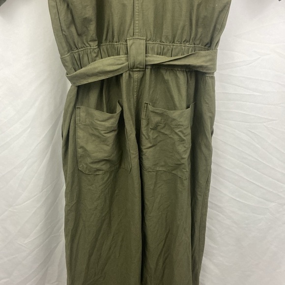 Everlane The Fatigue Utility Short Sleeve Linen Blend Jumpsuit Army Green Sz 00 - Picture 11 of 12